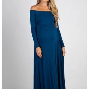 Off Shoulder Maternity Maxi Dress